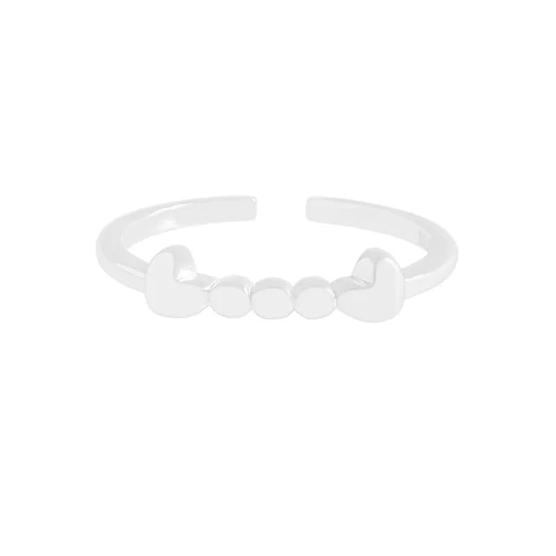 Heart Bead Ring in Silver — Sterling silver