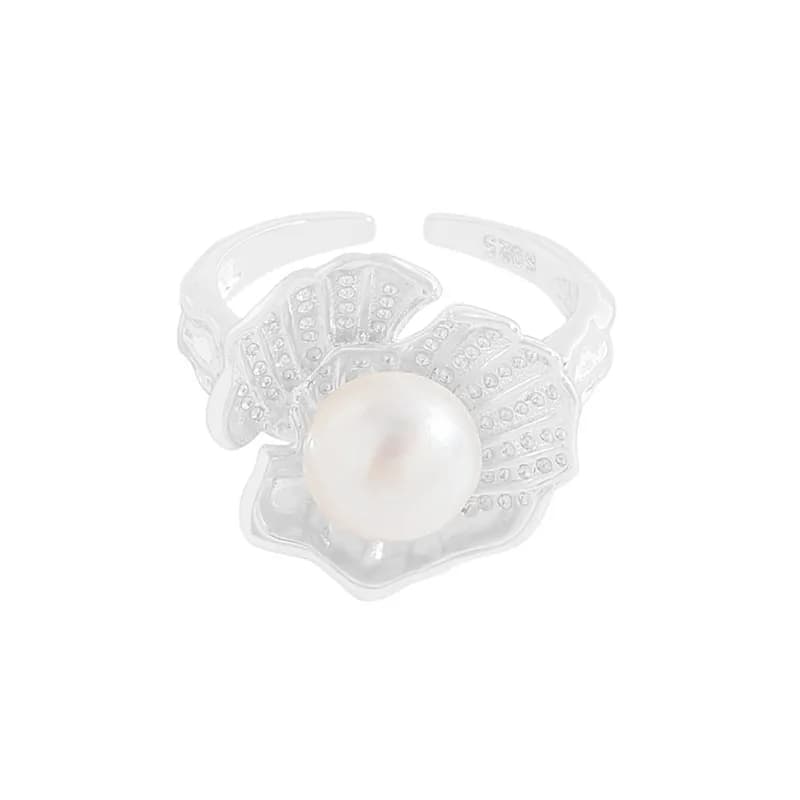 Pearl Flower Ring in Silver — Sterling silver