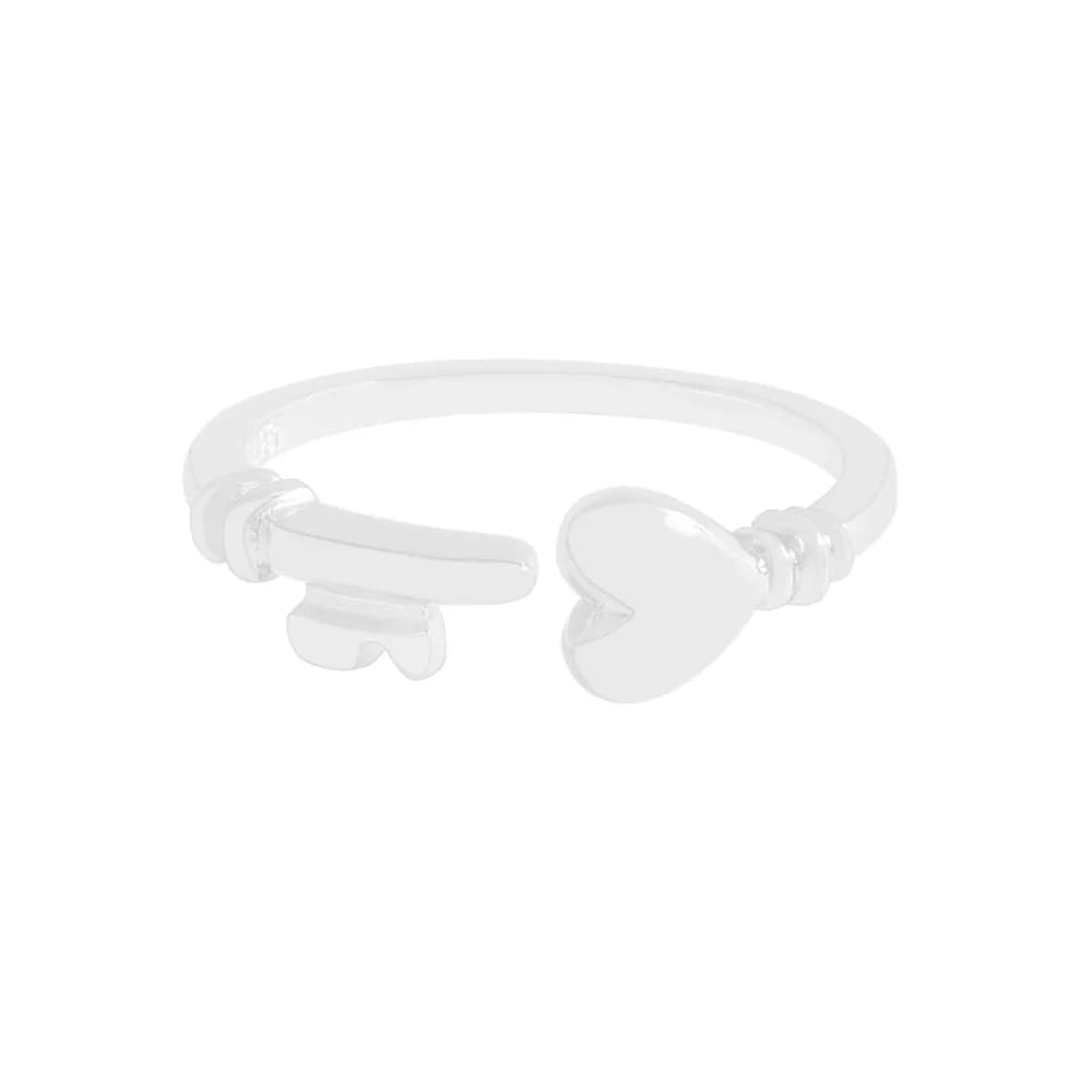Heart Bar Ring in Silver — Sterling silver