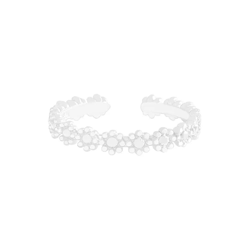 Floral Cluster Ring in Silver — Sterling silver