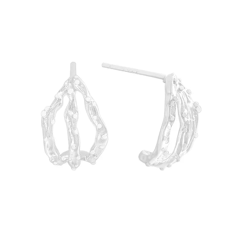 Dotted Loop Earrings in Silver — Sterling silver