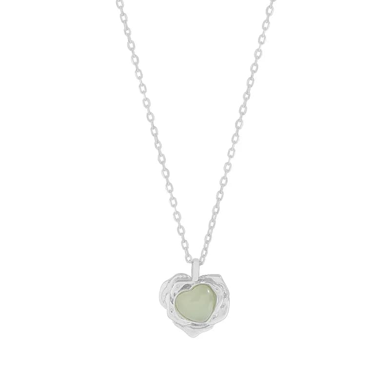 Heart Petal Necklace in Platinum — Sterling silver