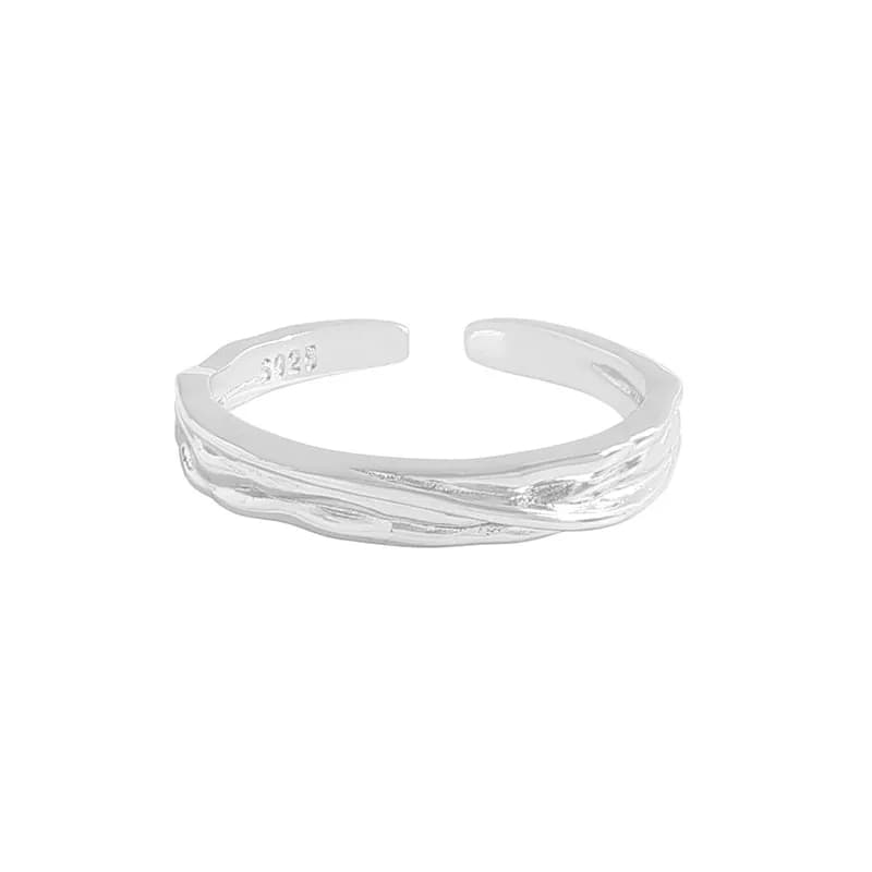 Braided Wave Ring in Female Style — Sterling silver