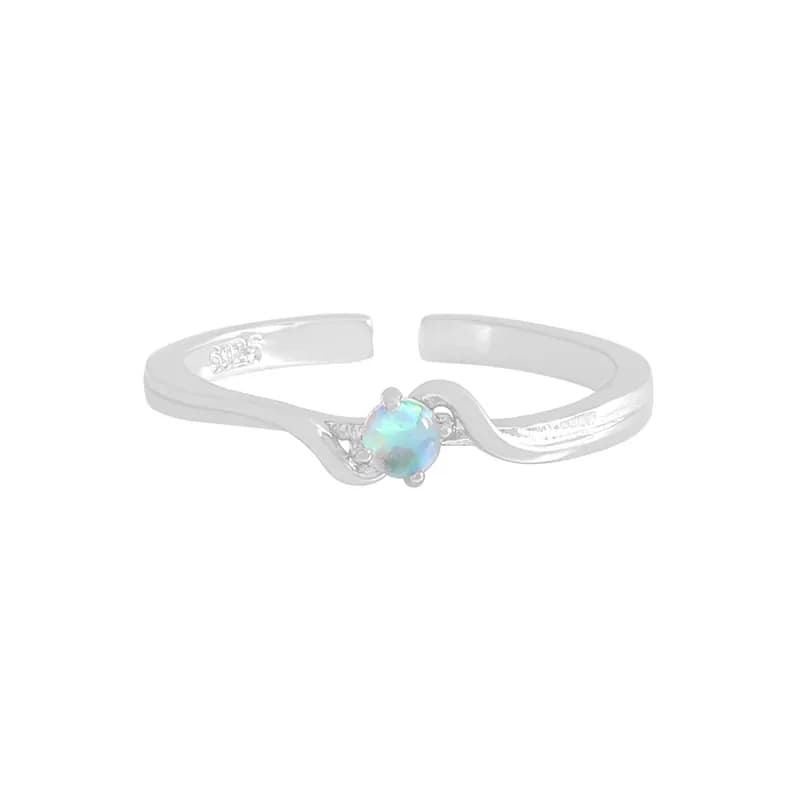 Opal Swirl Ring in Platinum — Sterling silver