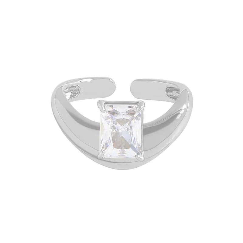 Crescent Princess Ring in Platinum — Sterling silver