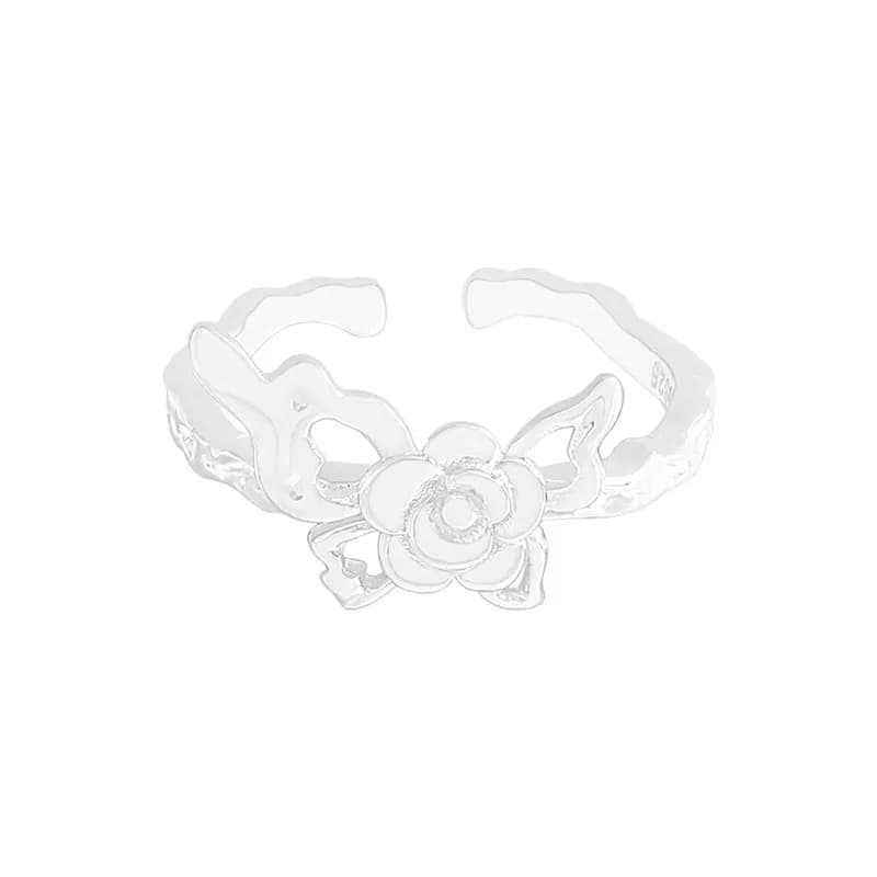 Floral Rose Ring in Silver — Sterling silver