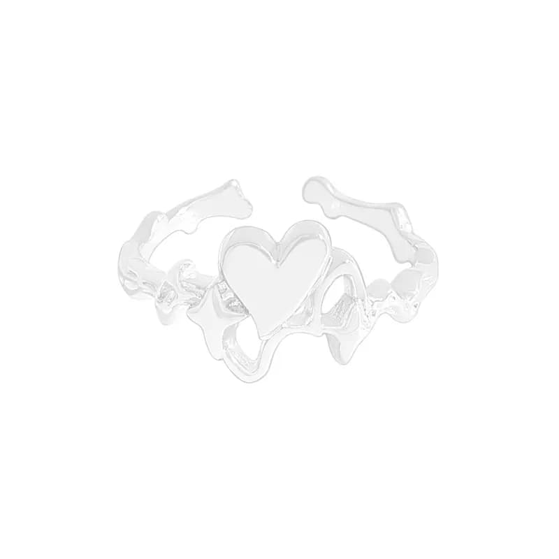 Open Heart Ring in Silver — Sterling silver