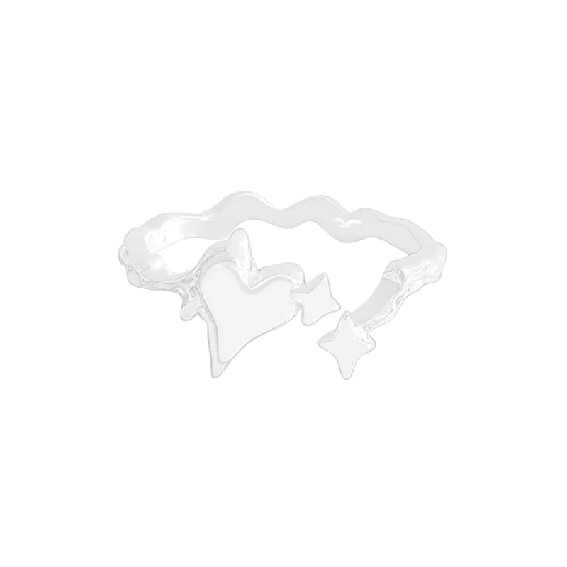 Heart Star Cutout Ring in Silver — Sterling silver