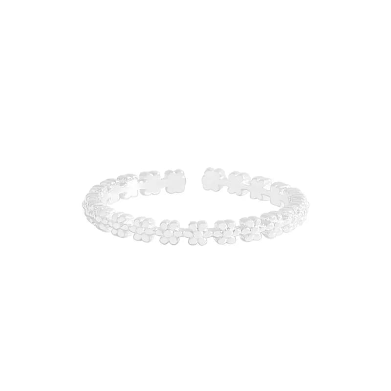 Flower Petal Ring in Silver — Sterling silver