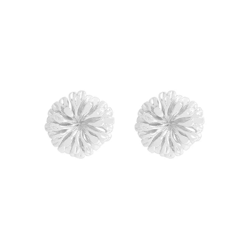 Sunburst Disc Earrings in Silver — Sterling silver