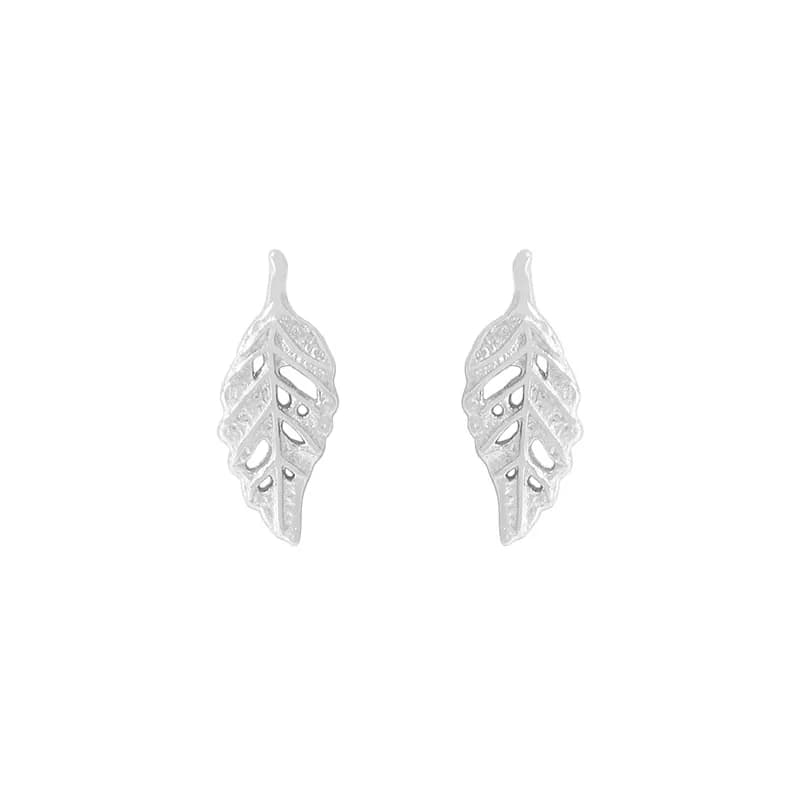 Leaf Filigree Earrings in Silver — Sterling silver