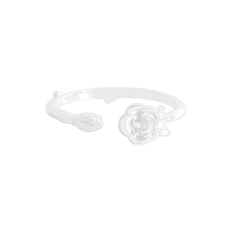 Rose Blossom Ring in Silver — Sterling silver