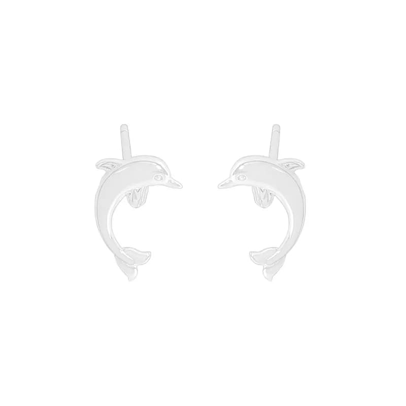 Dolphin Arc Earrings in Silver — Sterling silver