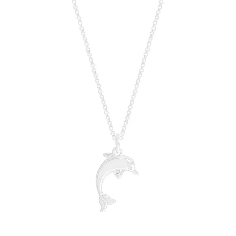 Dolphin Pendant Necklace in Silver — Sterling silver