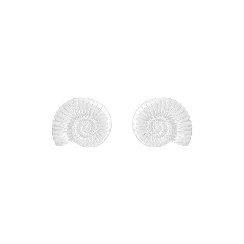 Spiral Shell Studs in Silver — Sterling silver