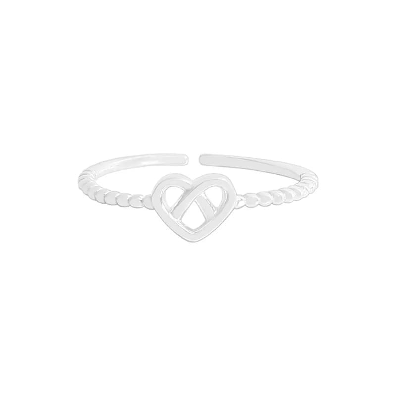 Heart Rope Ring in Silver — Sterling silver