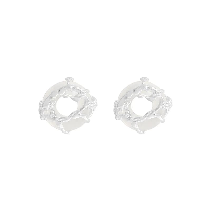 Organic Twig Hoop Earrings in Silver — Sterling silver