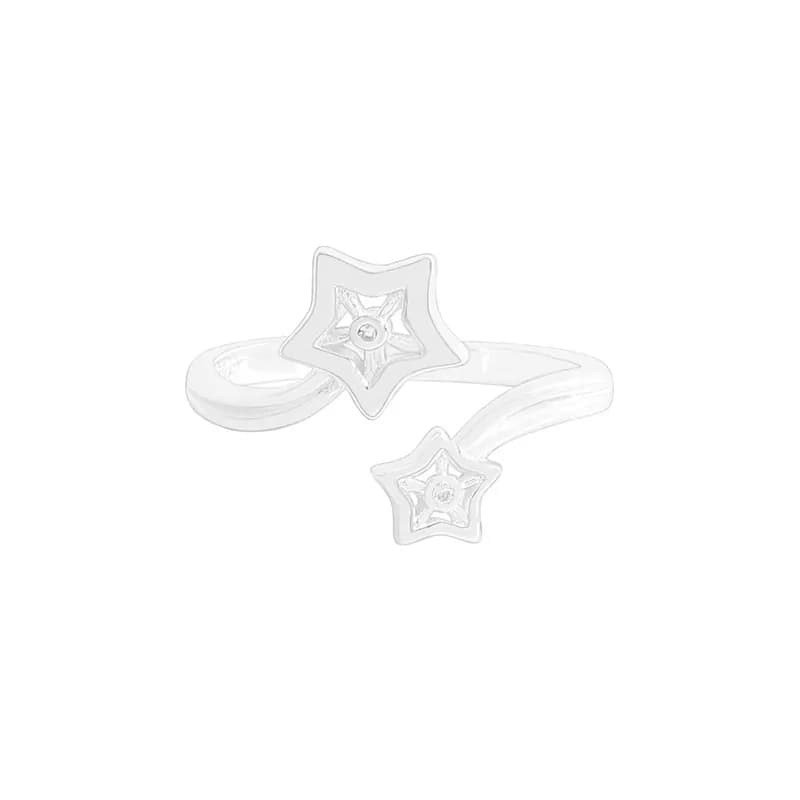 Star Bezel Ring in Silver — Sterling silver