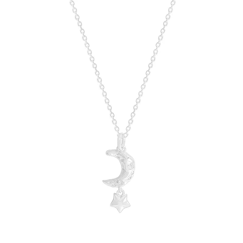 Crescent Moon Pendant Necklace in Silver — Sterling silver