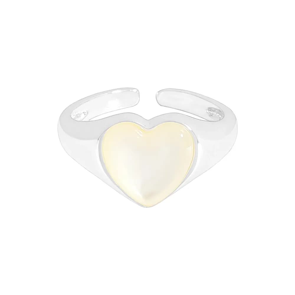 Open Heart Ring in Silver — Sterling silver