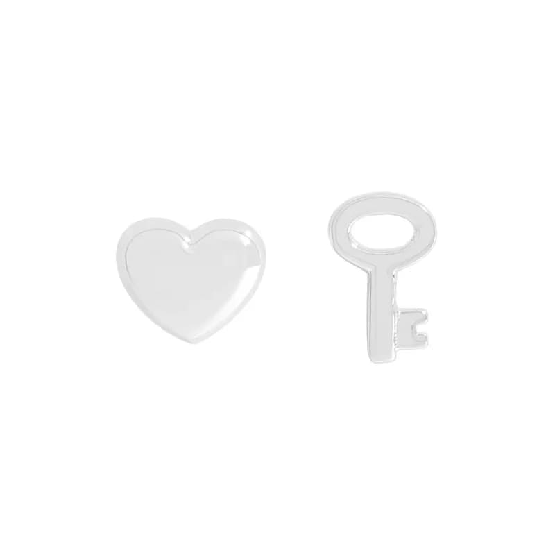 Heart Stud Earrings in Silver — Sterling silver