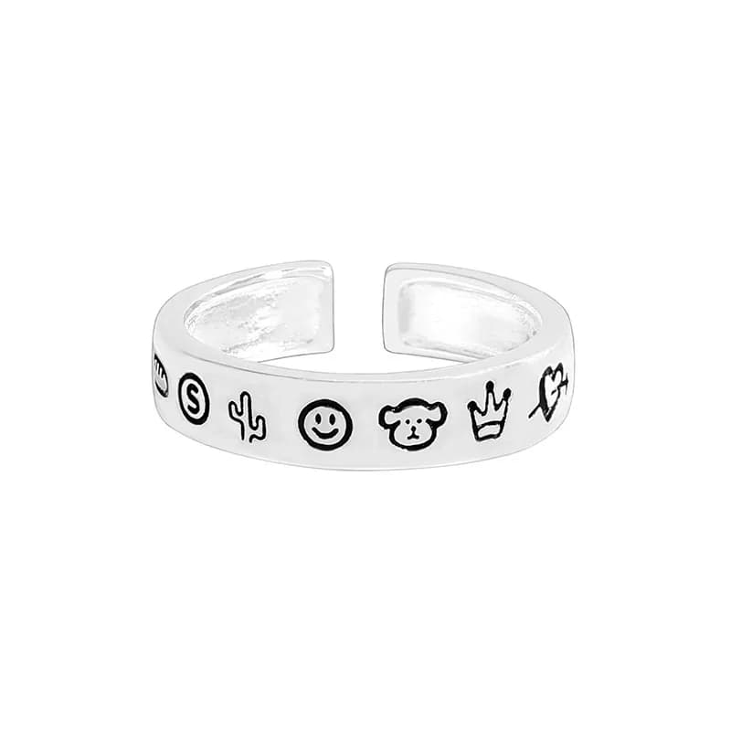 Icon Doodle Ring in Silver — Sterling silver