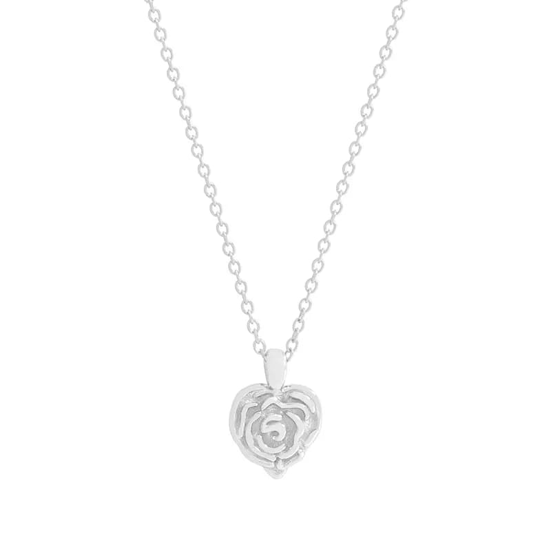 Rose Pendant Necklace in Silver — Sterling silver