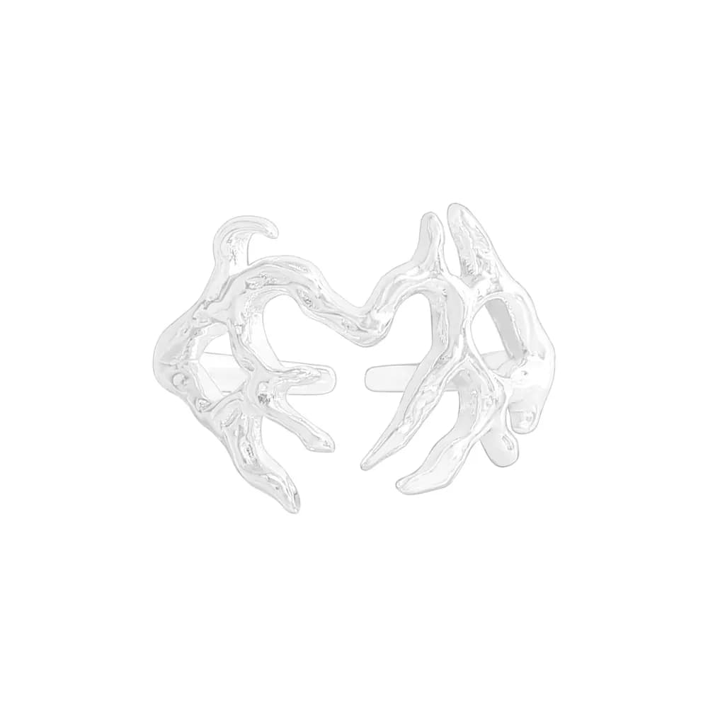 Abstract Coral Ring in Silver — Sterling silver