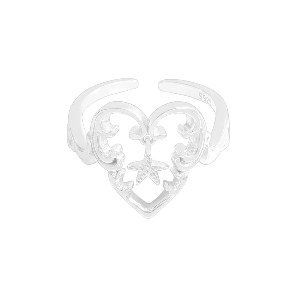 Heart Filigree Ring in Silver — Sterling silver