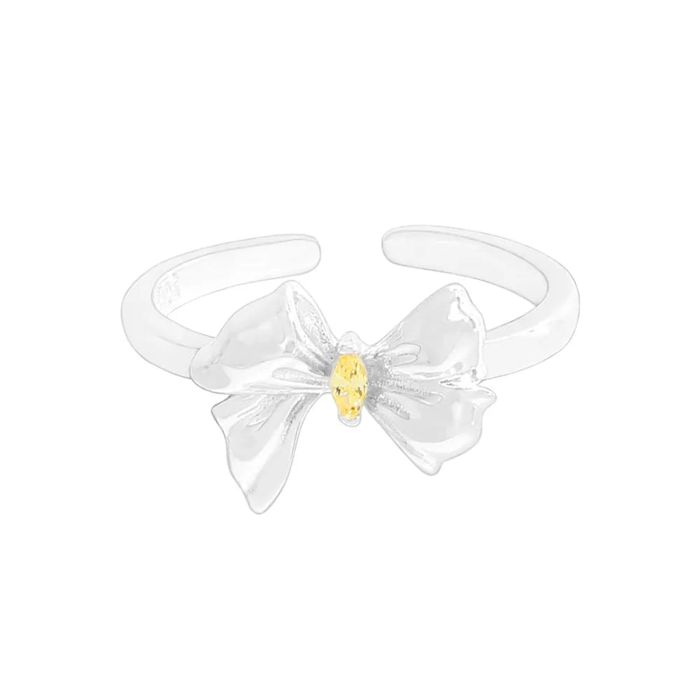 Bow Motif Ring in Silver — Sterling silver