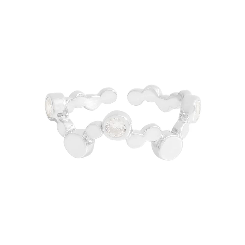 Wavy Disc Ring in Silver — Sterling silver