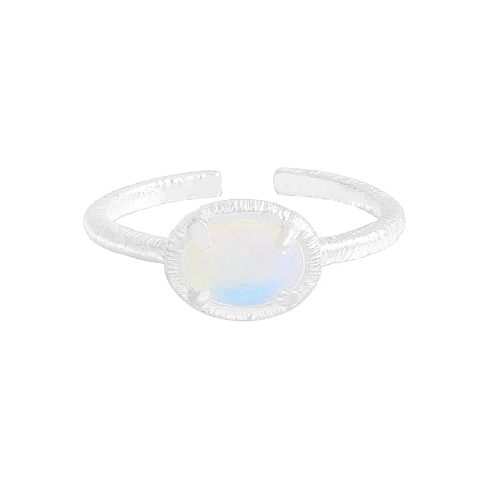 Opal Oval Ring in Silver — Sterling silver