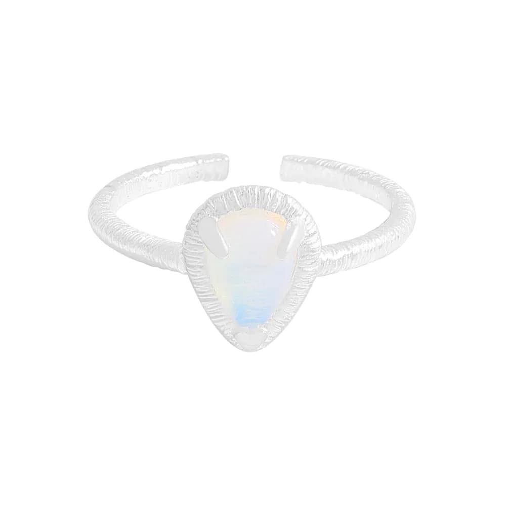 Opal Teardrop Ring in Silver — Sterling silver