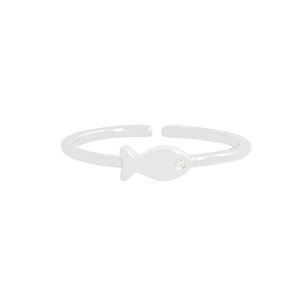 Fish Silhouette Ring in Silver — Sterling silver