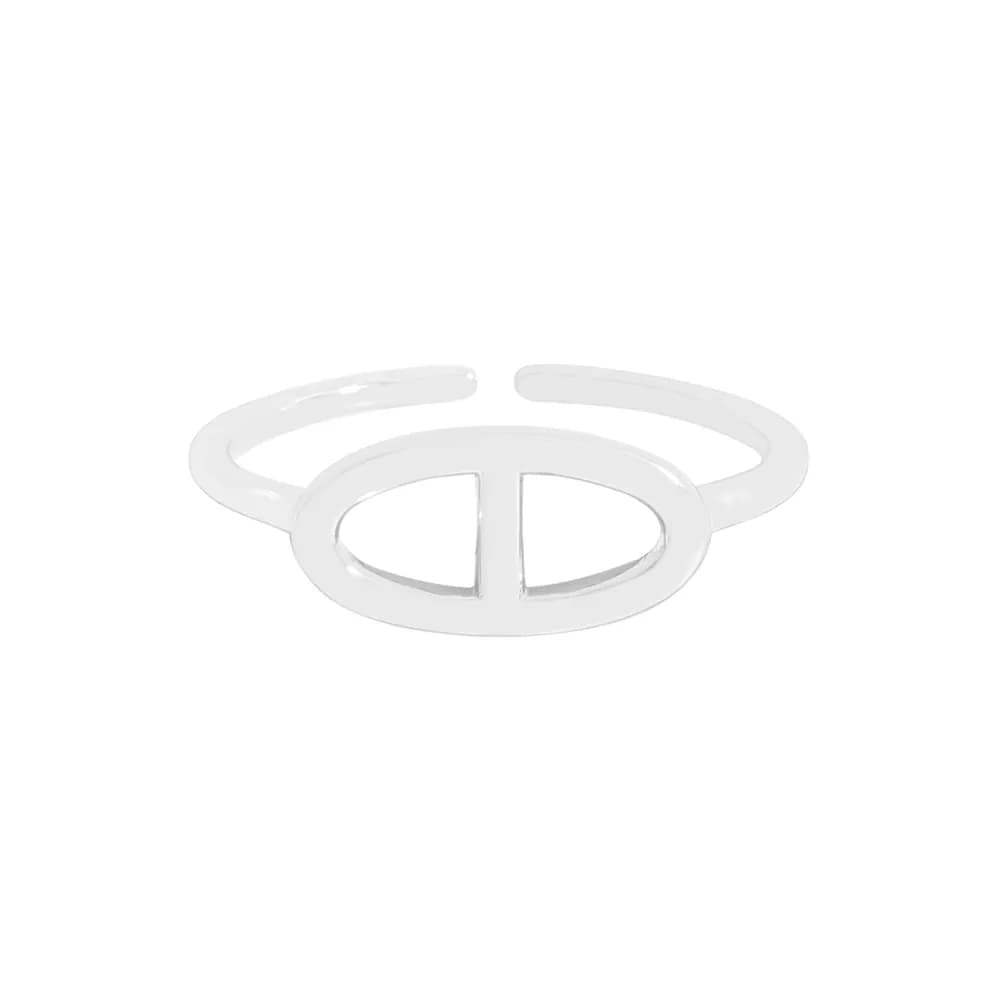 Open Oval Ring in Silver — Sterling silver