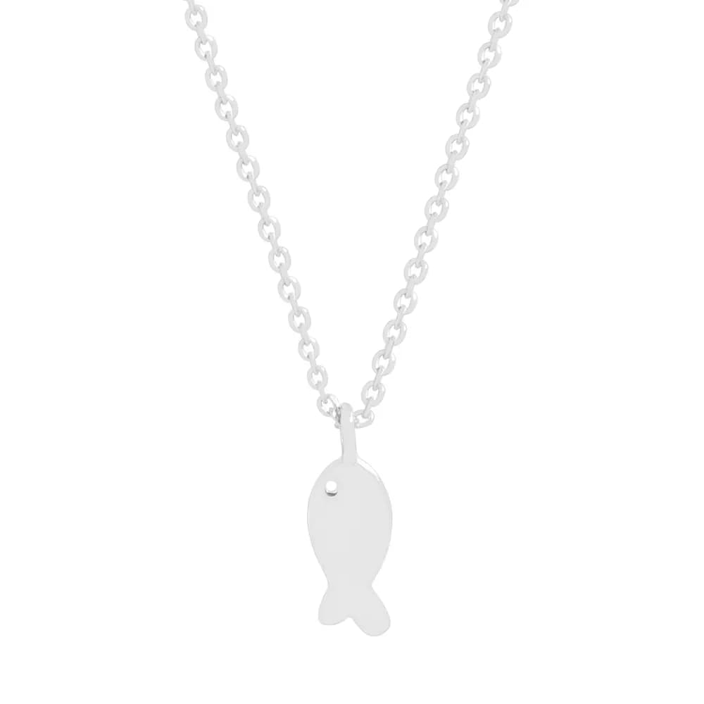 Fish Pendant Necklace in Silver — Sterling silver