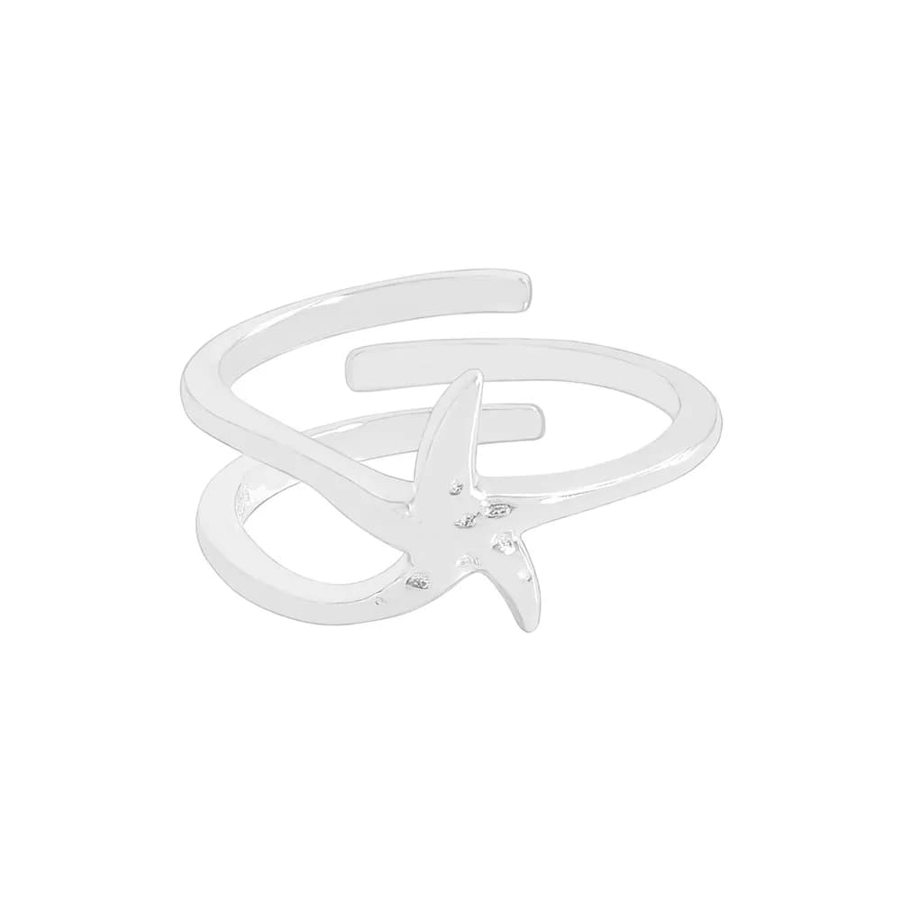 Starfish Open Ring in Silver — Sterling silver