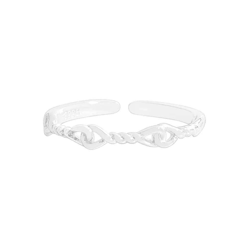 Twisted Rope Knot Ring in Silver — Sterling silver