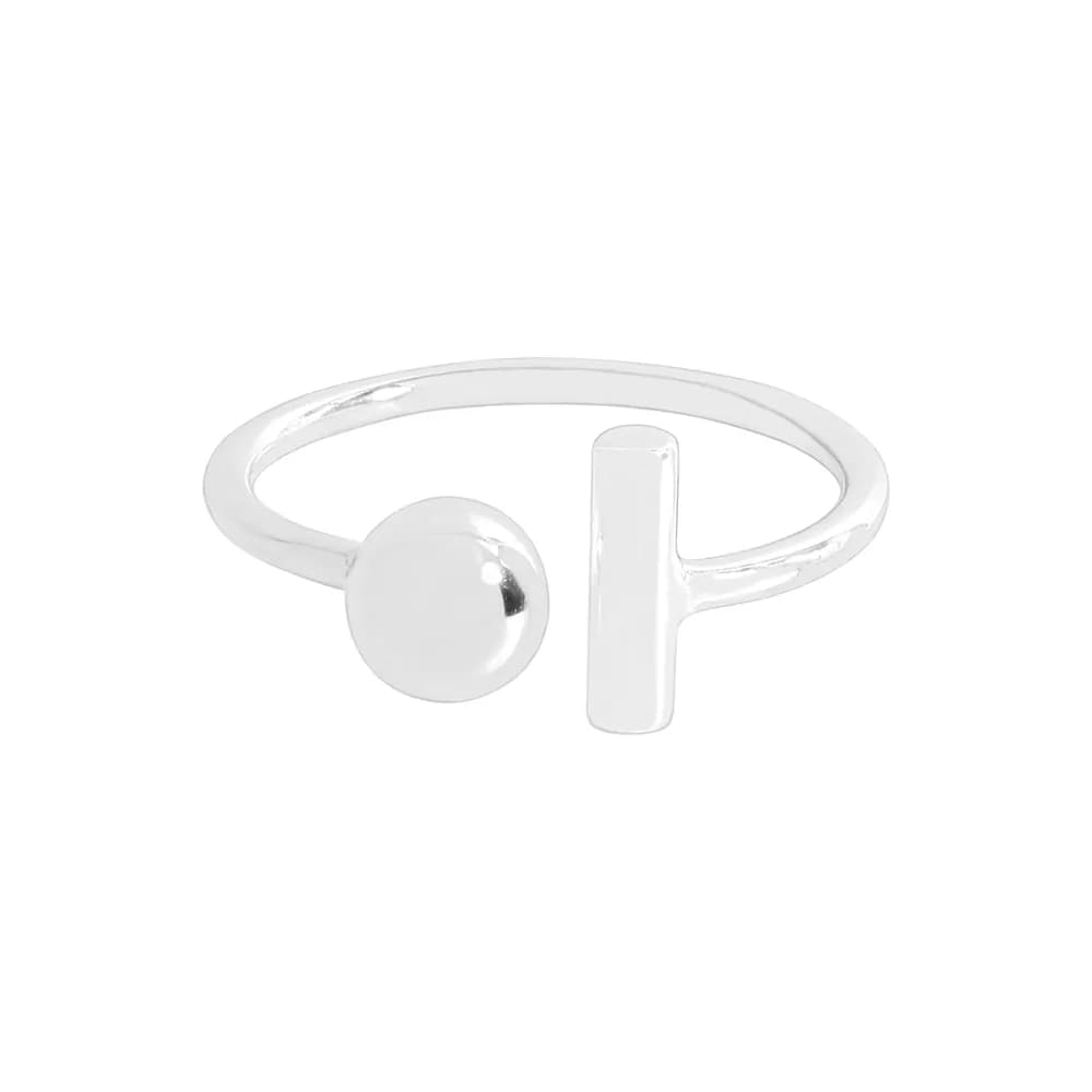 Ball and Bar Ring in Silver — Sterling silver