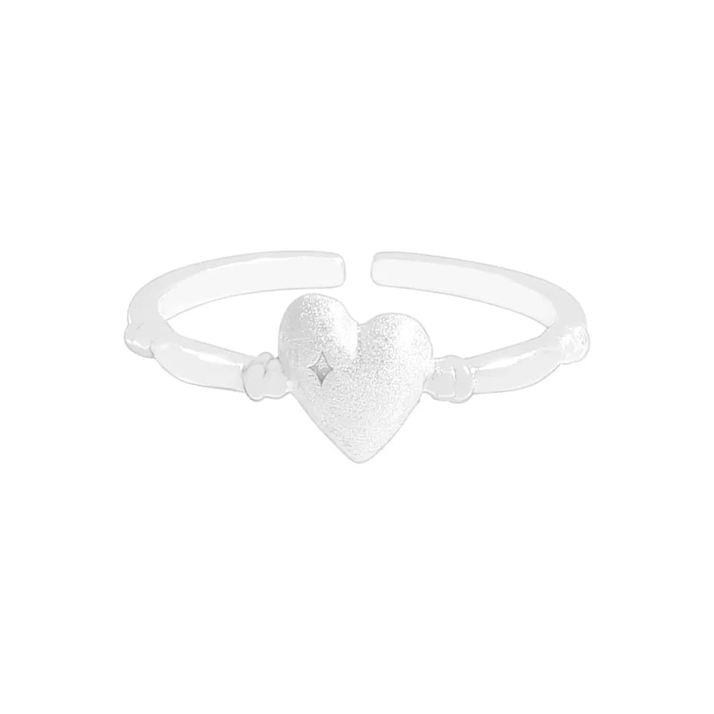 Textured Heart Ring in Silver — Sterling silver