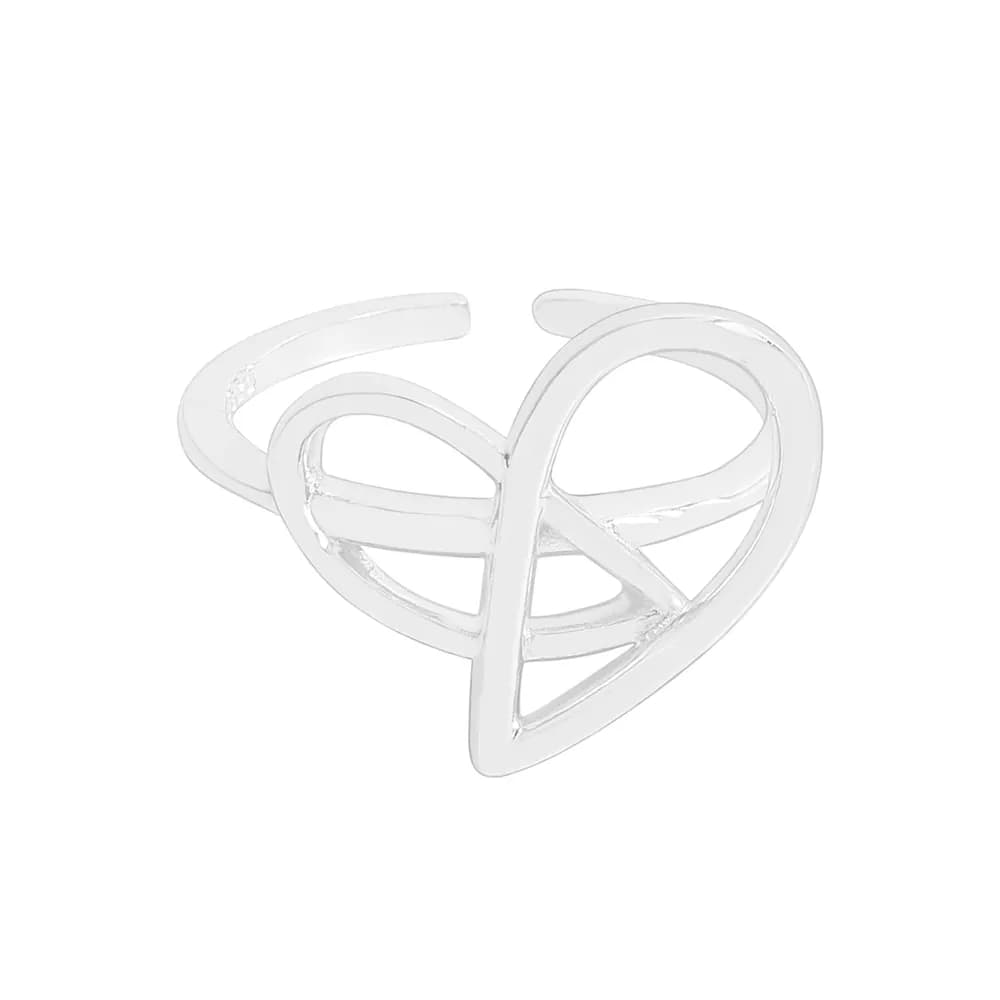 Interwoven Heart Ring in Silver — Sterling silver
