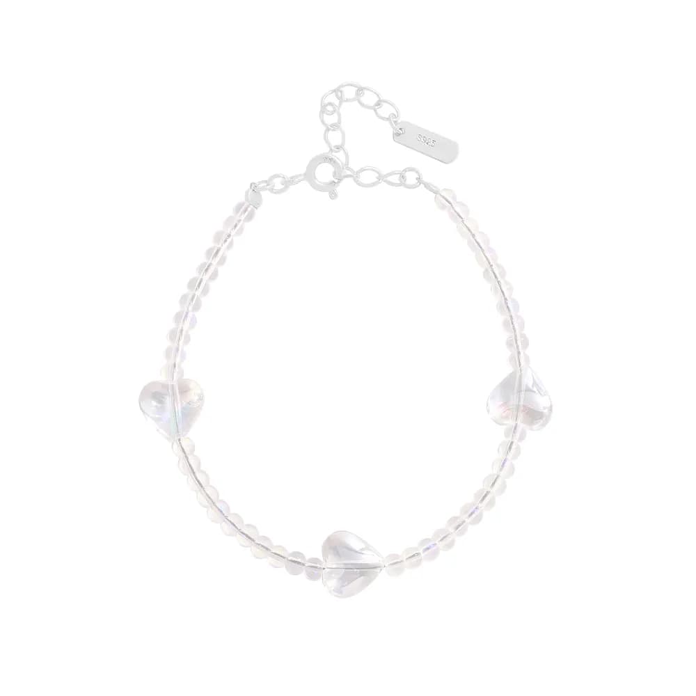 Heart Shaped Bead Bracelet in Silver — Sterling silver