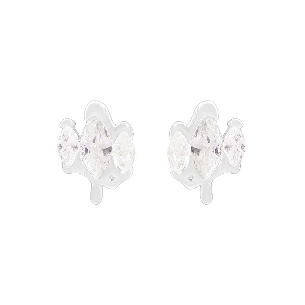 Crystal Cluster Earrings in Silver — Sterling silver