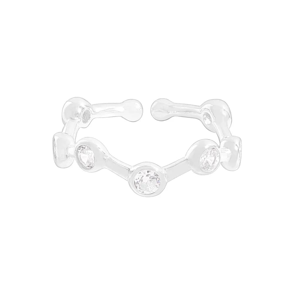 Bezel Link Ring in Silver — Sterling silver