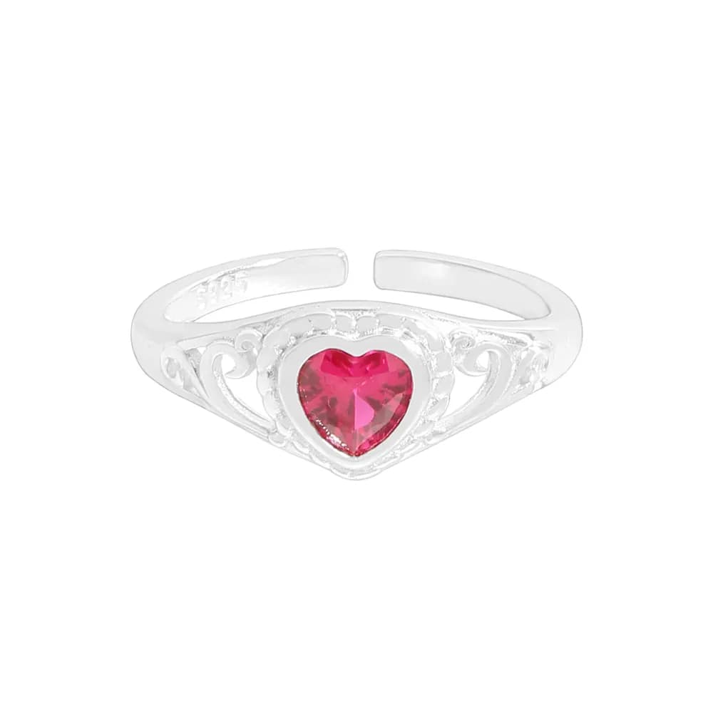 Heart Filigree Ring in Silver — Sterling silver