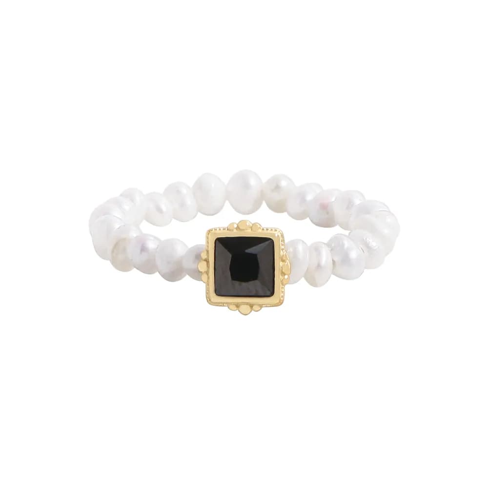 Beaded Pearl Ring in Unknown — Sterling silver