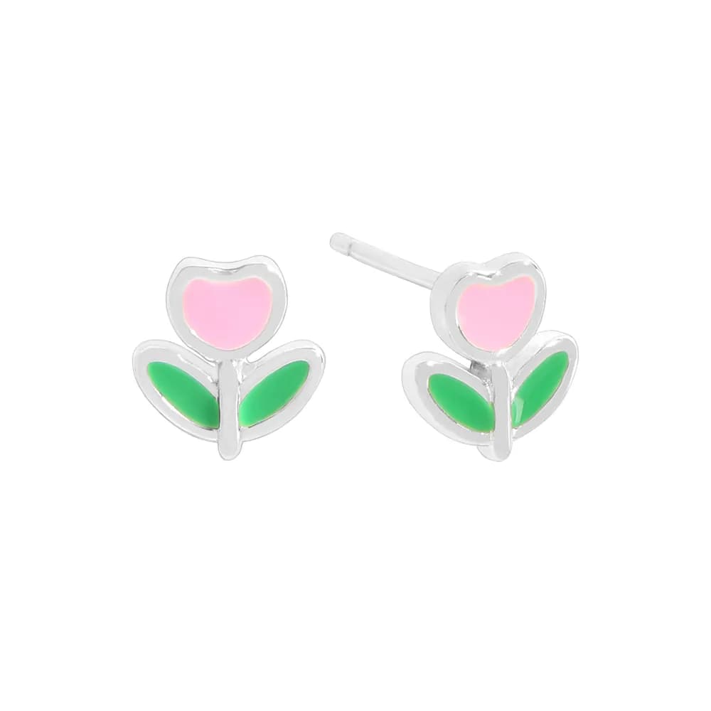 Flower Petal Earrings in Silver — Sterling silver