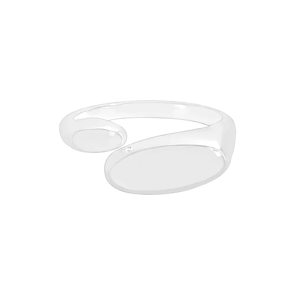 Open Oval Ring in Silver — Sterling silver