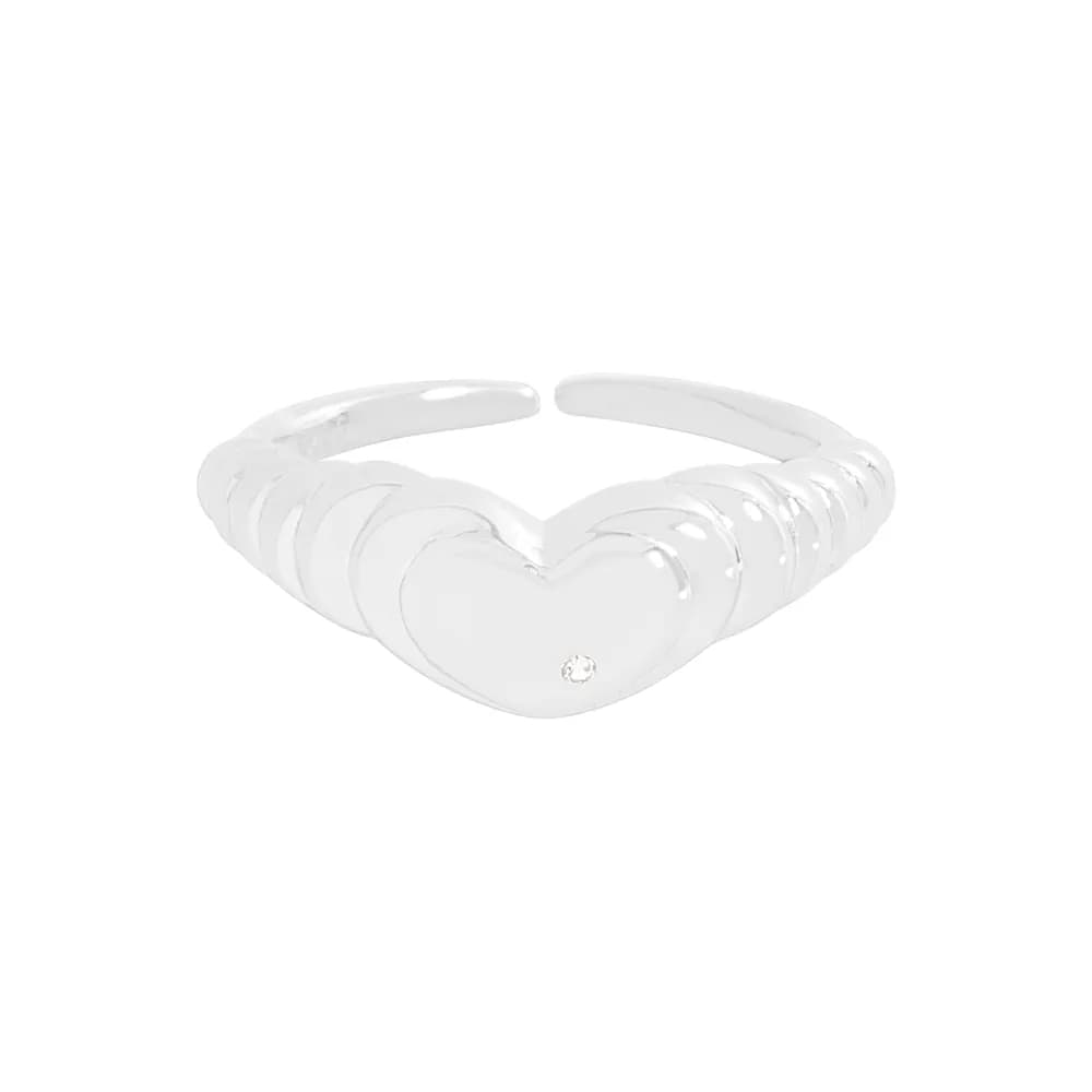 Heart Stack Ring in Silver — Sterling silver