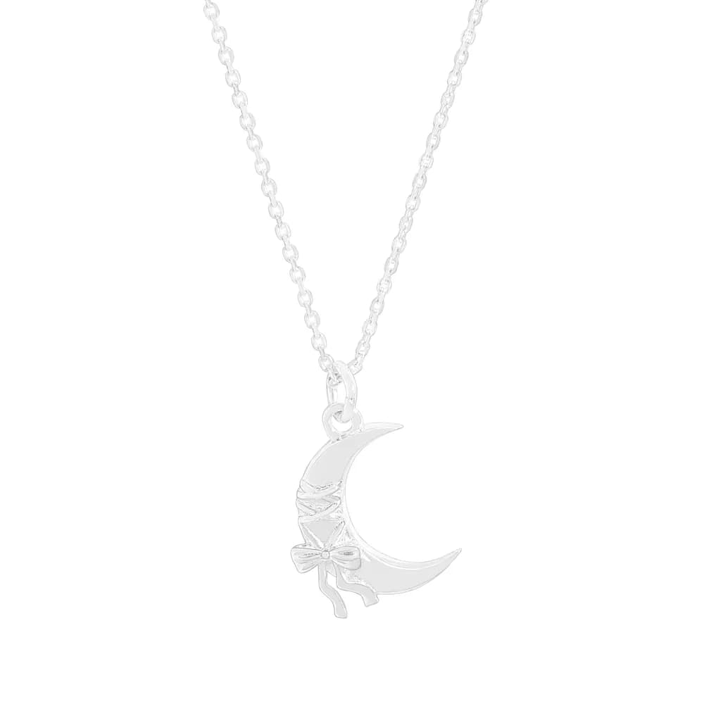 Crescent Moon Pendant in Silver — Sterling silver